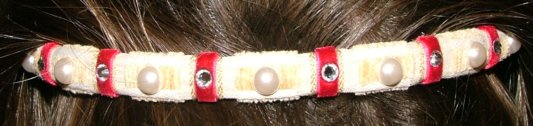 Maiden America Designer Headbands handmade in USA - Royal Beauty in Red