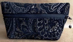 Made in USA handmade cosmetic case clutch limited edition – Frosted Black Marble – front view