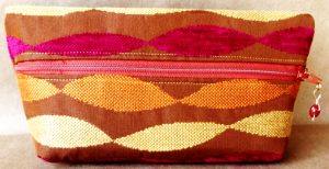 Chocolate Ribbon Candy - Limited Edition Cosmetic Case by Aliza Wiseman - Rust Zipper