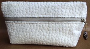 Made in USA handmade cosmetic case clutch limited edition – Little Lamb - front view