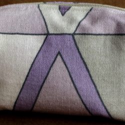 Made in USA handmade cosmetic case clutch limited edition – Angular Lavender Cube – front view