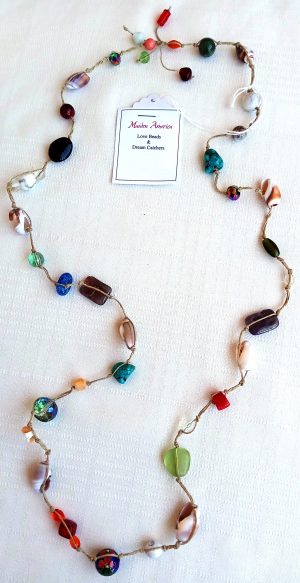Designer Jewelry Necklace hand made in USA – Hummingbird Meditation - flat image