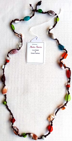 Designer Jewelry Necklace hand made in USA – Rainbow Walk Meditation - flat image